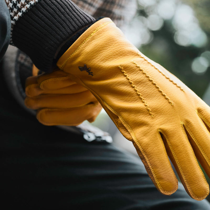 Tykke læderhandsker gule - Ultrafleece varmt foring - Premium læderhandsker - Designet i Amsterdam - Schwartz & von Halen® - 5