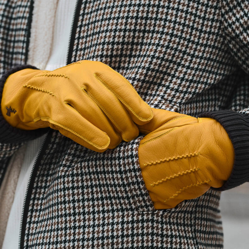 Tykke læderhandsker gule - Ultrafleece varmt foring - Premium læderhandsker - Designet i Amsterdam - Schwartz & von Halen® - 8